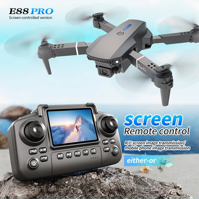 Drone Racing Camera - Drone professionnel E88 PRO avec écran,